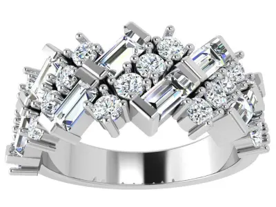 Diamond Luxury Wide Ring 4815 3D print model