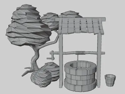 Low Poly Well Free low-poly 3D model