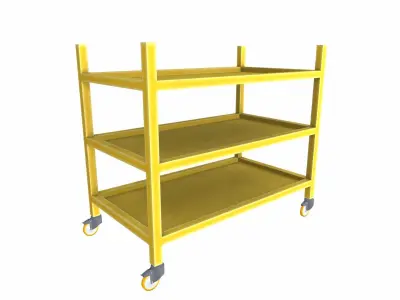 Industrial Trolley Low-poly 3D model