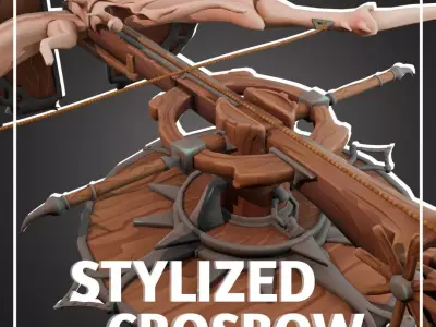 Fantasy Ballista Stylized PBR Low-poly 3D model