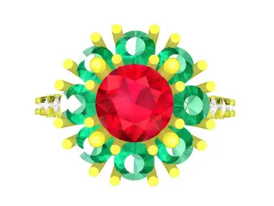 A6690 Luxury Diamond Women Flower Ring 3D Model 3D print model