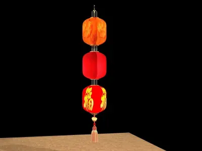Chinese red  lantern 3D model purchase
