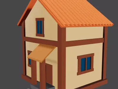 Low Poly House Low-poly 3D model