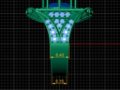 LUXURY SQUARE SHAPE DESIGN RING PRINTABLE MODEL 3D print model