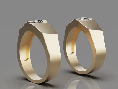 Lux ring silver gold sterling printable jewelry 3D model 3D print model 5