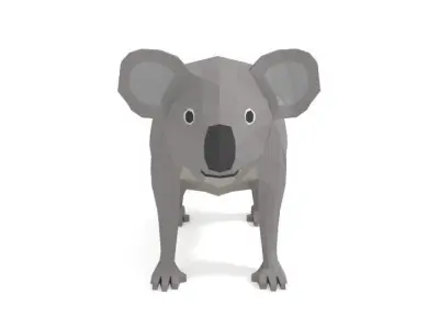 Low Poly Cartoon Koala Low-poly 3D model