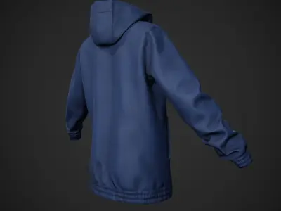 Blue Snowboard Hoodie Style 2 Low-poly 3D model