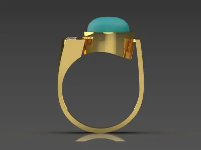 gemstone ring jr00127 3D print model