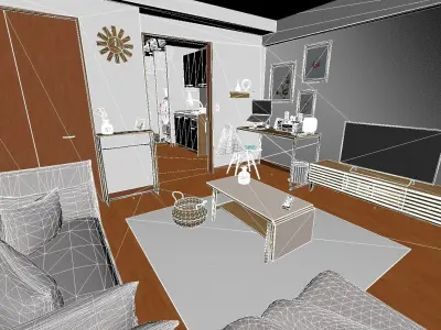 Japanese Studio Apartment 1 - Single Woman Apartment Low-poly 3D model