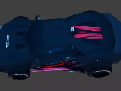 Cyberpunk car concept 3D model 3D model