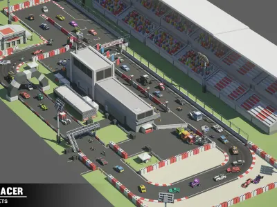 Simple Racer - Cartoon Assets Low-poly 3D model