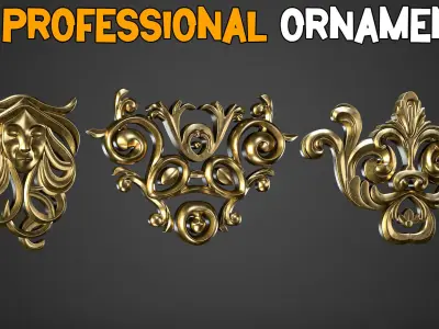 93 Ornament Kitbash imm brush and 5 Video Tutorials   Vol 2 Low-poly 3D model