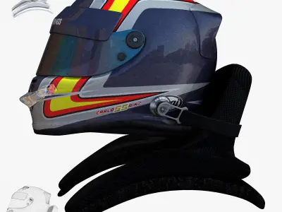 Sainz helmet 2017 Low-poly 3D model