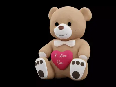 I Love You Teddy Bear Low-poly 3D model