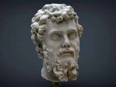 Septimius Severus Bust Low-poly 3D model