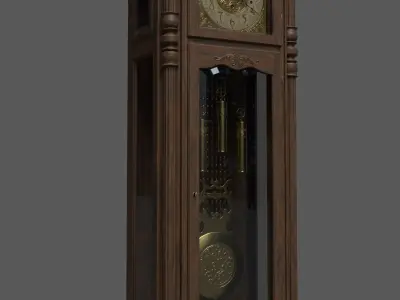 PBR Grandfather Clock Low-poly 3D model