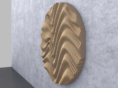 Parametric Wavy Wooden Wall Decor - 15 - CNC files for cutting 3D model