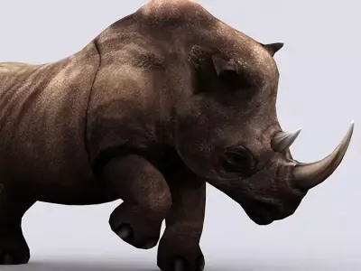 3DRT - Fantasy Animal Rhino Low-poly 3D model