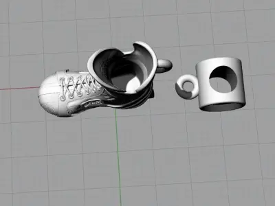 Skates Shoe Pendant with Very Fine Detailing 3D print model