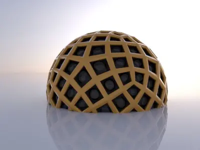 Geodesic Dome Like structure with panels 3D model