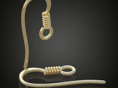 Earring 3D model 3D printable model 0130 3D print model