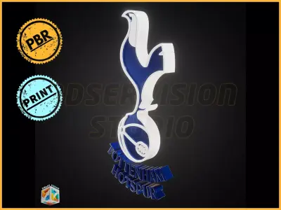 Tottenham Hotspur logo - Cinematic - 3D print 3D model