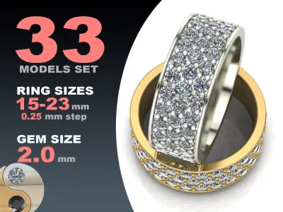 Eternity diamond ring 3D Model Pack