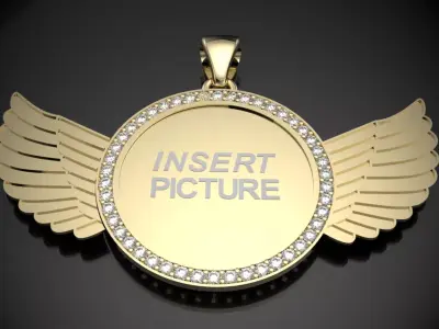 ANGEL wings picture pendant  3D print model