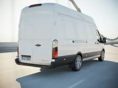 White modern cargo van 3D model