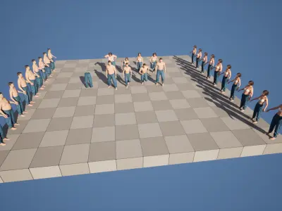 Pants 95 - All MH Bodies and UE5 Skeletons - Rigged Low-poly 3D model