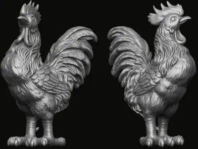 Rooster Statue 3D print model