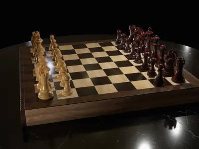 Wood Chess  Free low-poly 3D model