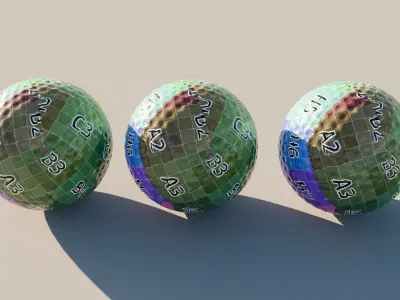 Golf Ball v2 with 2K Textures 3D model