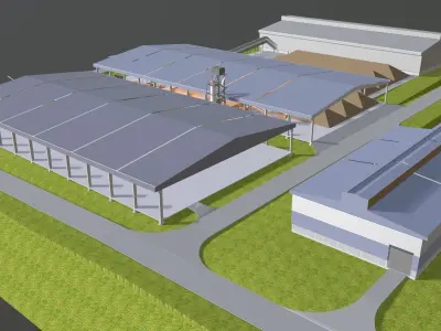 Concept layout for factory 3D model