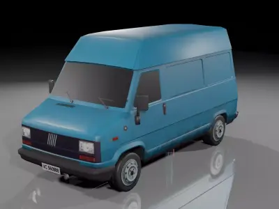 FIAT DUCATO MAXI van low poly car Low-poly 3D model