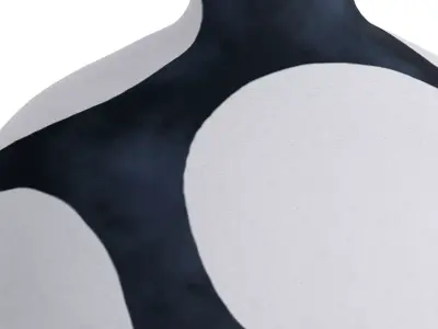 Handmade Black and White Pottery Vase 3D model