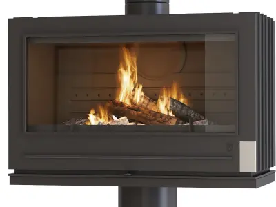 Stove-fireplace INVICTA Elton on a leg 3D model