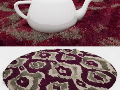 Round Rug Set 272 3D model