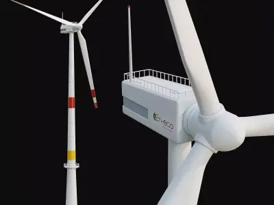 Industrial wind turbine 3D model