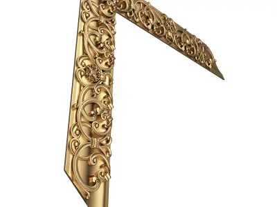 Corner Carved Plaster Molding Decoration 016 Low-poly 3D model