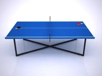 Ping Pong Table low-poly Free 3D model