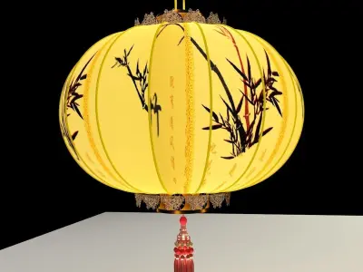 Chinese Red Lantern 3D model 7