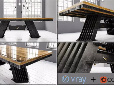 Steel Vintage Pilot Table  3D model