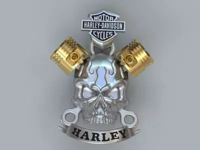 Harley davidson skull pendant 3D model