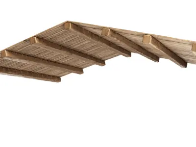 Gable Wooden Ceiling V2  3D model