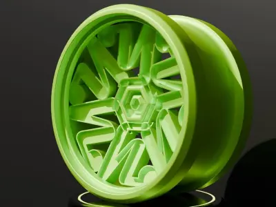 Green rim wheel 3D model