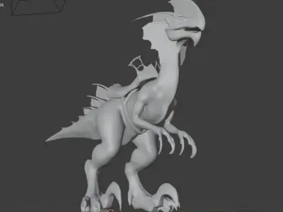 Base Mesh World war Dragon  Low-poly 3D model