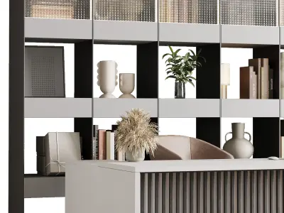 Workplace - Home offfice set - office furniture 23 Low-poly 3D model