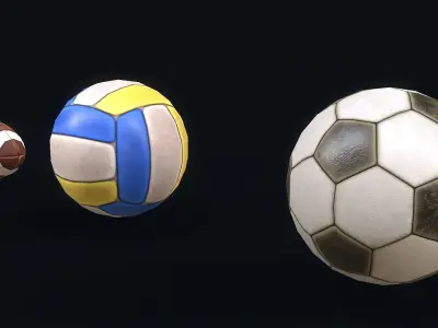 Sport Balls Low-poly 3D model purchase