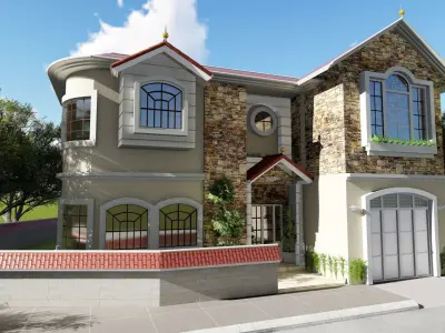 Villa Dubai Style Low-poly 3D model